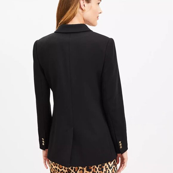 LOFT Knit Twill Double Breasted Blazer - Picture 2 of 3
